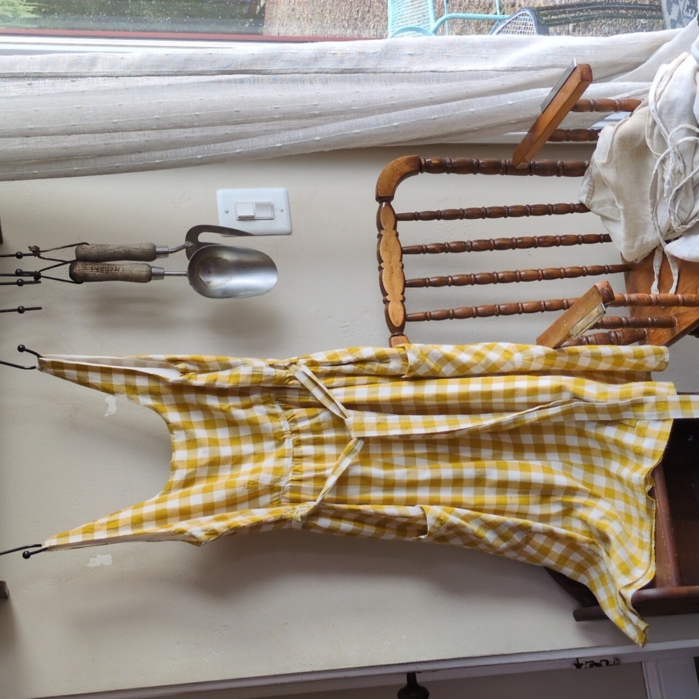 Cotton Gingham Pinafore Dress